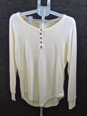 X-Large Tunic Top Womens Long Sleeve Raglan Rayon sleeves White Size L